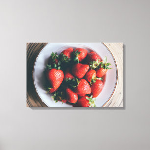 Strawberries Kitchen Wall Art Canvas
