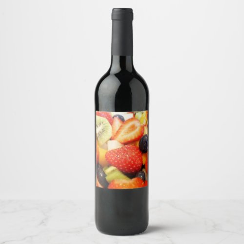 strawberries Kiwis Wine Label