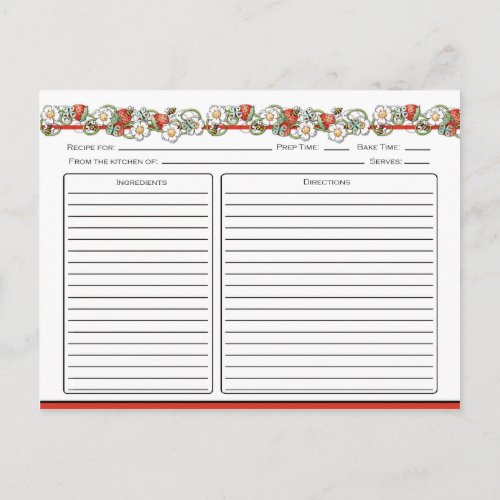 Strawberries Lady Bugs Recipe Cards