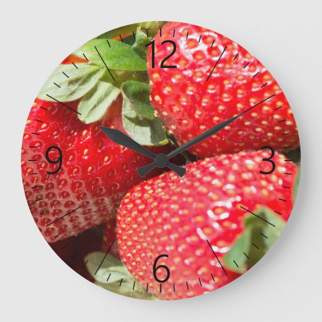 Strawberries Large Clock (Front)