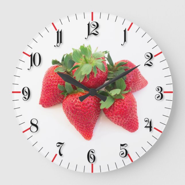 Strawberries Large Clock (Front)