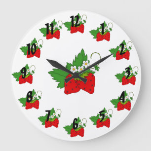 Strawberries Large Clock