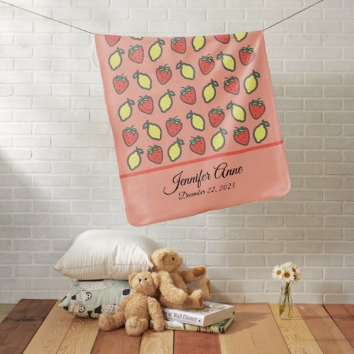 Strawberries  Lemons  Baby Blanket