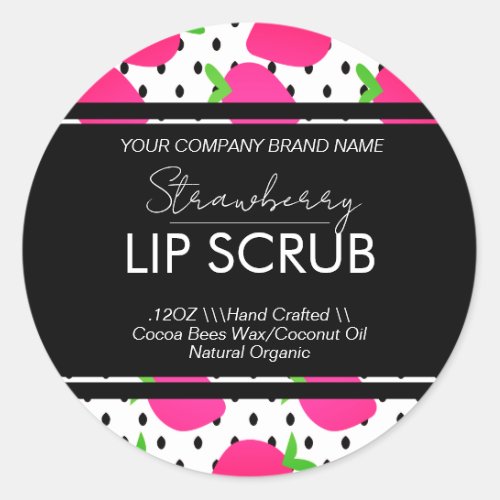 Strawberries Lip Business Packaging Square Sticker