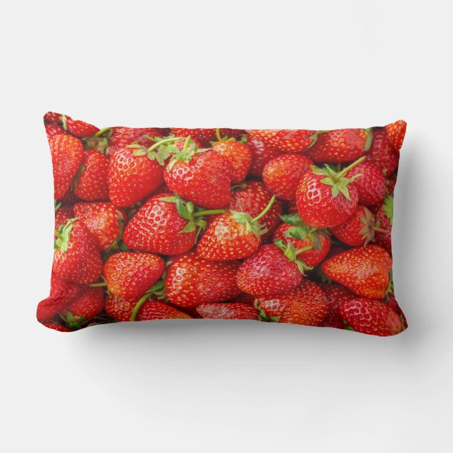 Strawberries Lumbar Pillow (Front)