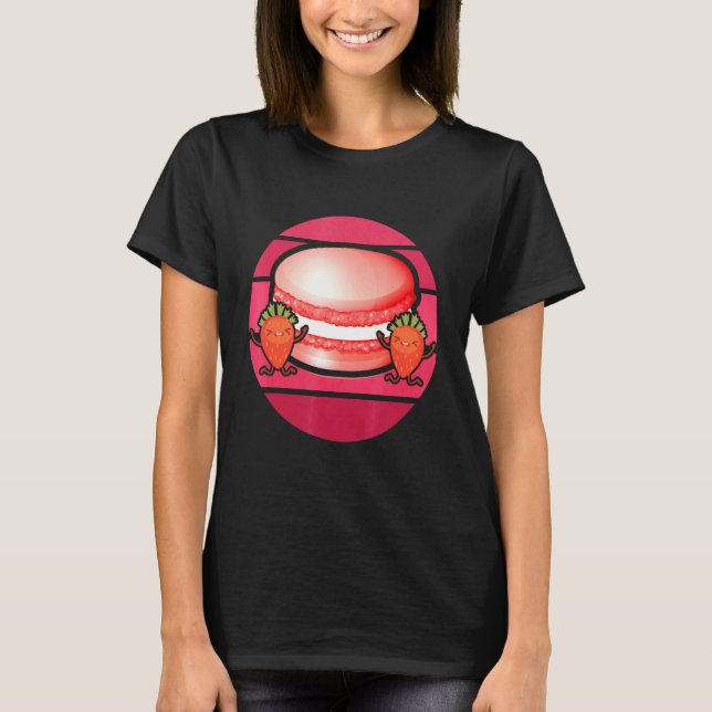 Strawberries Macaroon Framboise Macaron Bakery Sna T-Shirt (Front)