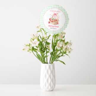 Strawberries mint green Berry First Birthday Balloon