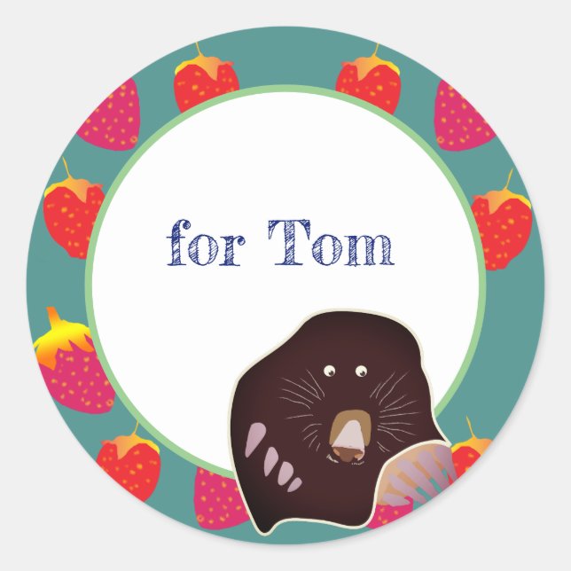 Strawberries, Mole Kids Celebration Sticker (Front)