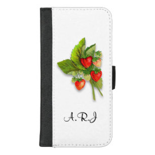 Strawberries Monogram iPhone 8/7 Plus Wallet Case