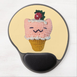 Strawberries-N-Cream Amigurumi Ice Cream Cat! Gel Mouse Pad