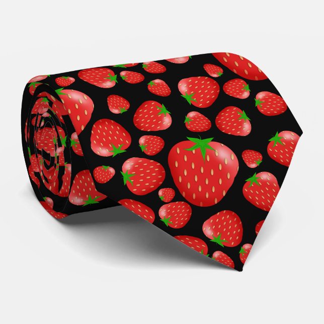 Strawberries Neck Tie (Rolled)
