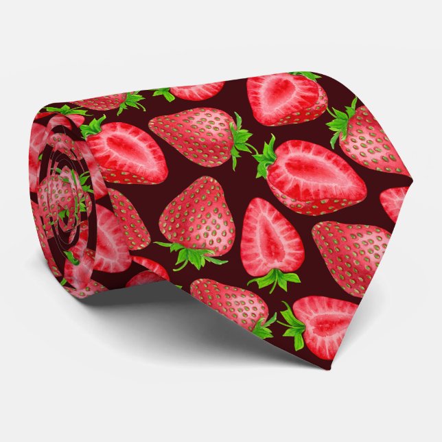 Strawberries Neck Tie (Rolled)