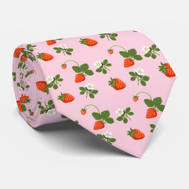 Strawberries Neck Tie (Rolled)