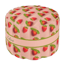 Strawberries on a pink background in fabric