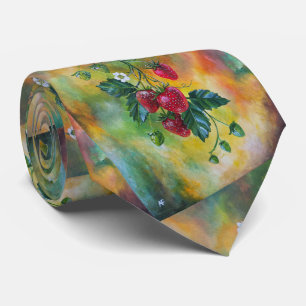 Strawberries on a Summer Vine by Alfred Fox Neck Tie