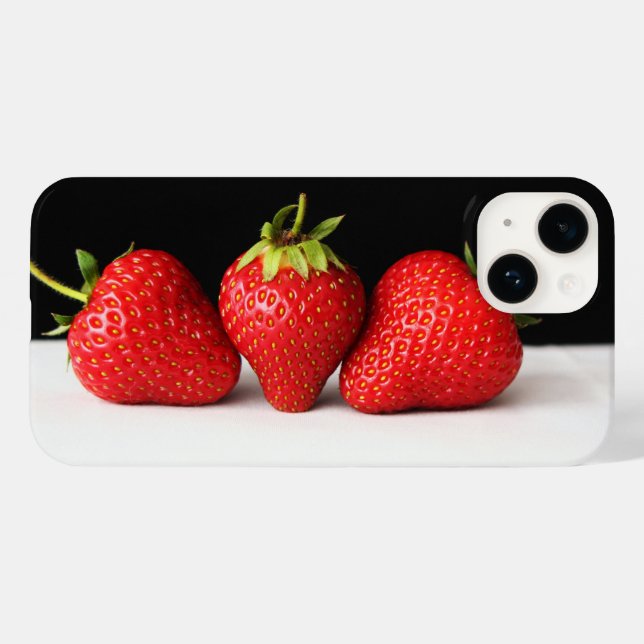 Strawberries On Black Over White ipha Case-Mate iPhone Case (Back (Horizontal))