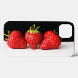 Strawberries On Black Over White iphcnm iPhone 13 Case