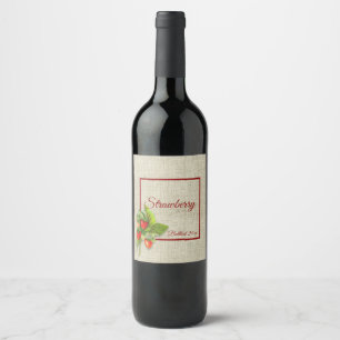 Strawberries on Burlap Wine Label