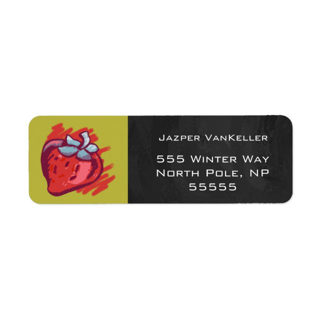 Strawberries On Gold Craft Items Label (Front)