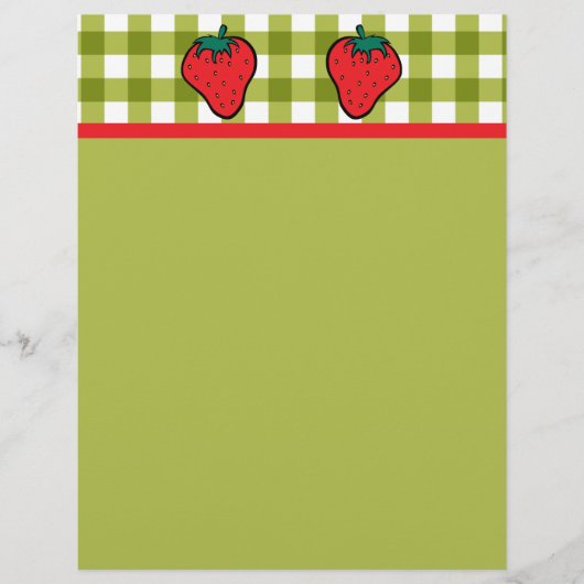 Strawberries on Green Gingham (Front)
