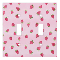 Strawberries on Pink Light Switch Cover