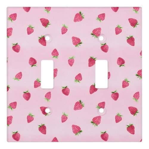 Strawberries on Pink Light Switch Cover