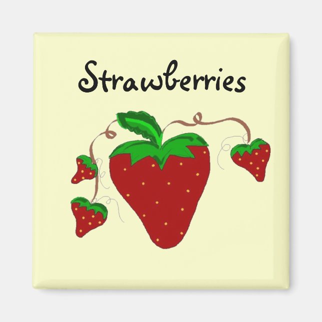 Strawberries On The Vines Magnet (Front)