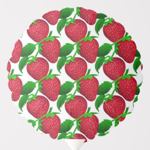 Strawberries on White Background Pattern Balloon