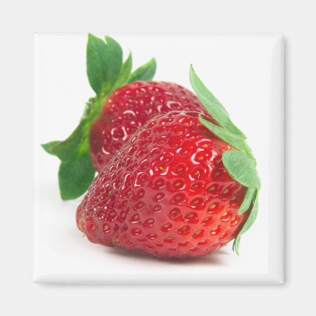 Strawberries on white magnet (Front)
