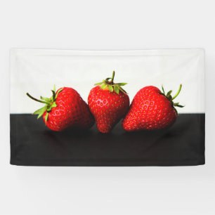 Strawberries On White Over Black bnrcna Banner