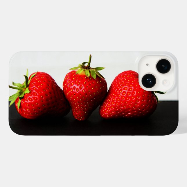Strawberries On White Over Black iphcna Case-Mate iPhone Case (Back (Horizontal))