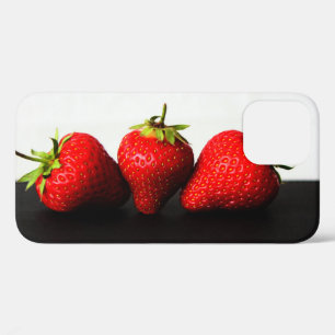 Strawberries On White Over Black iphm iPhone 12 Case