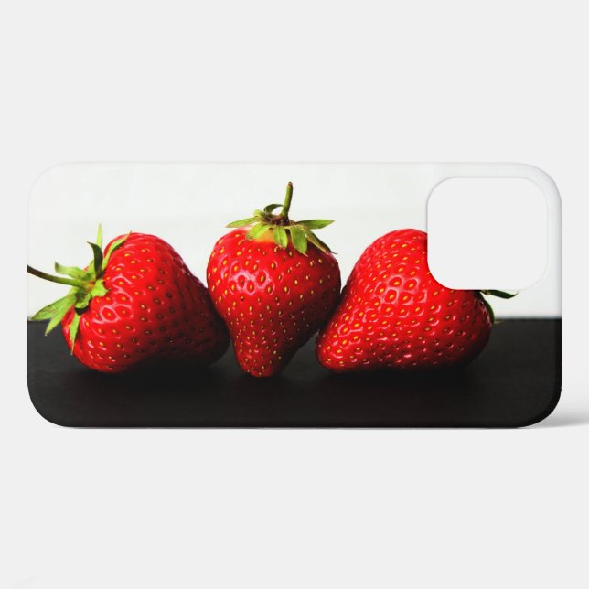 Strawberries On White Over Black iphm Case-Mate iPhone Case (Back (Horizontal))