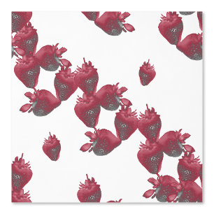 Strawberries on white wallpaper
