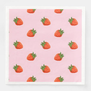 Strawberries Paper Dinner Napkins