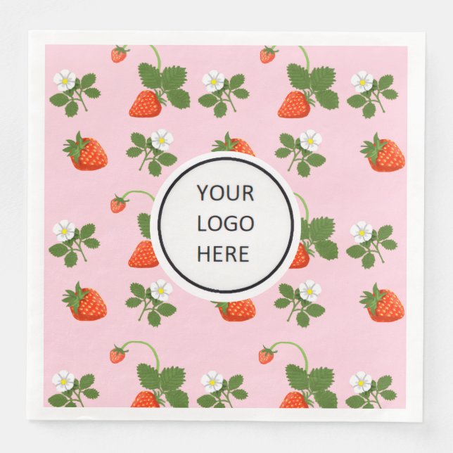 Strawberries Paper Dinner Napkins (Front)