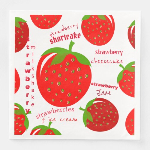 Strawberries Paper Napkin