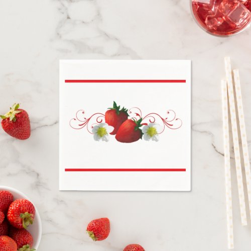 Strawberries Paper Napkins