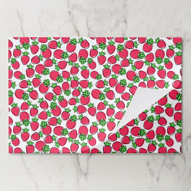 Strawberries Paper Placemats (Folded)