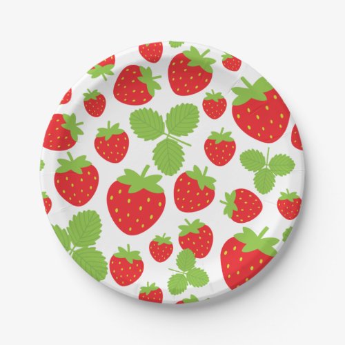 Strawberries Paper Plate