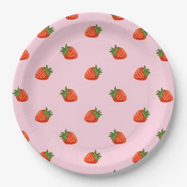 Strawberries Paper Plates (Front)