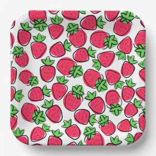 Strawberries paper plates