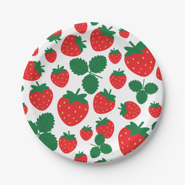 Strawberries Paper Plates (Front)