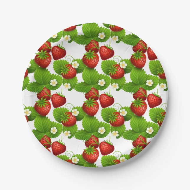 Strawberries Paper Plates (Front)