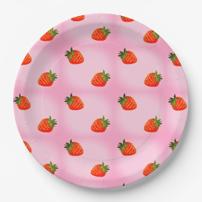 Strawberries Paper Plates (Front)