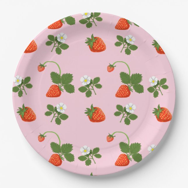 Strawberries Paper Plates (Front)