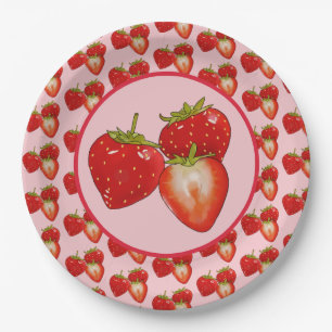 strawberries paper plates