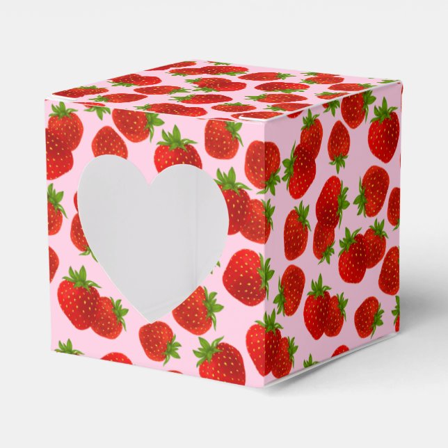 Strawberries Party Favor Box (Front Side)
