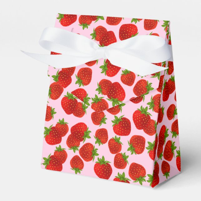 Strawberries Party Favor Box (Front Side)