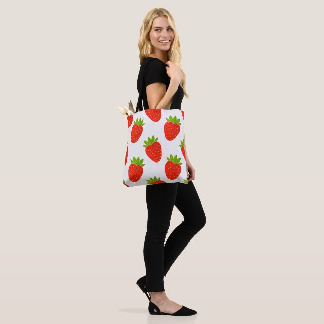 Strawberries pattern bag. tote bag (On Model)